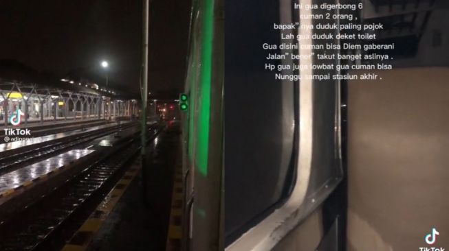 Viral Wanita Tunjukkan Suasana Mencekam di Dalam Kereta Sendirian Saat Listrik Mati, Netizen: Kalo Aku Udah Nangis Kejer